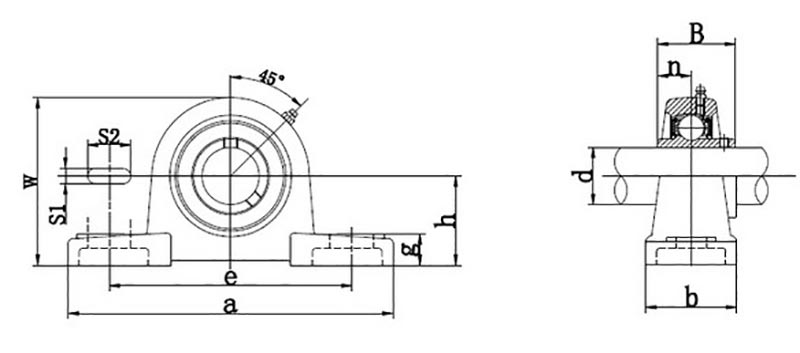 Pillow block housing with bearing insert